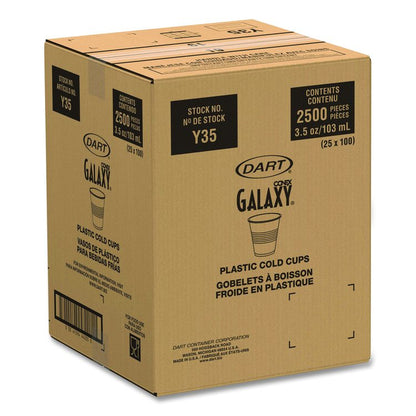 High-Impact Polystyrene Cold Cups, 3.5 oz, Plastic, Translucent, 100/Sleeve, 25 Sleeves/Carton