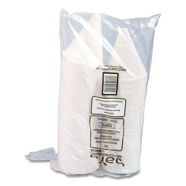 Bare Eco-Forward Treated Paper Funnel Cups, ProPlanet Seal, 10 oz, White, 250/Bag, 4 Bags/Carton