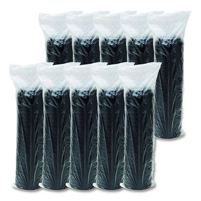 Cappuccino Dome Sipper Lids, Fits 12 oz to 24 oz Hot Cups, Plastic, Black, 100/Pack, 10 Packs/Carton