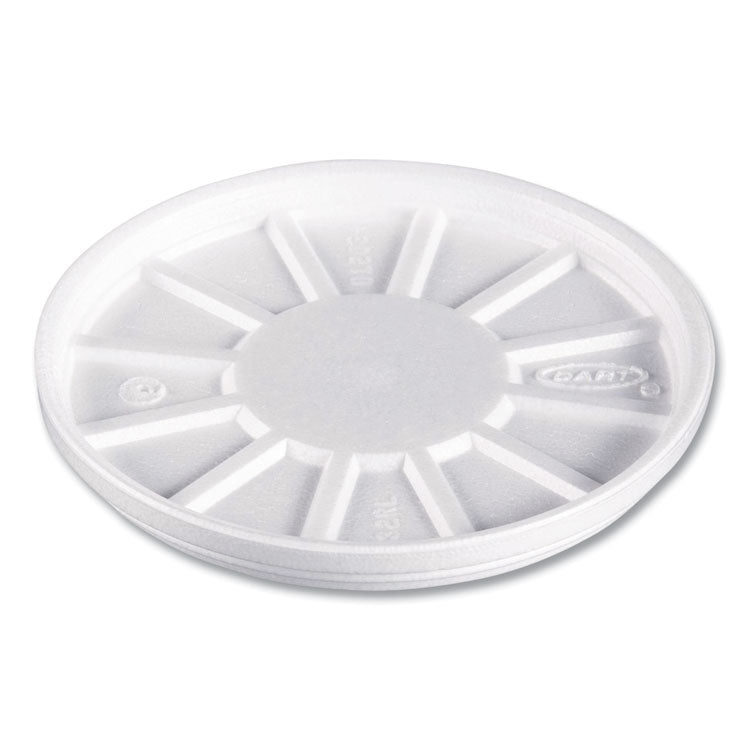 Vented Foam Lids, 8 oz to 60 oz Hot Cups, White, 50/Pack, 10 Packs/Carton