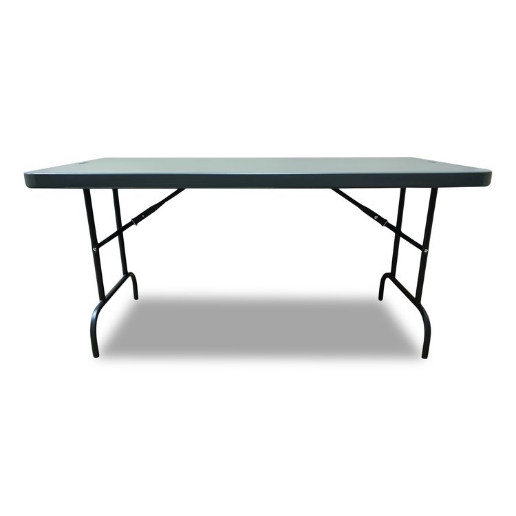 7110017110901, SKILCRAFT Blow Molded Folding Tables, Rectangular, 60w x 30d x 29h, Charcoal Gray