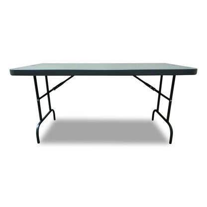 7110017110901, SKILCRAFT Blow Molded Folding Tables, Rectangular, 60w x 30d x 29h, Charcoal Gray