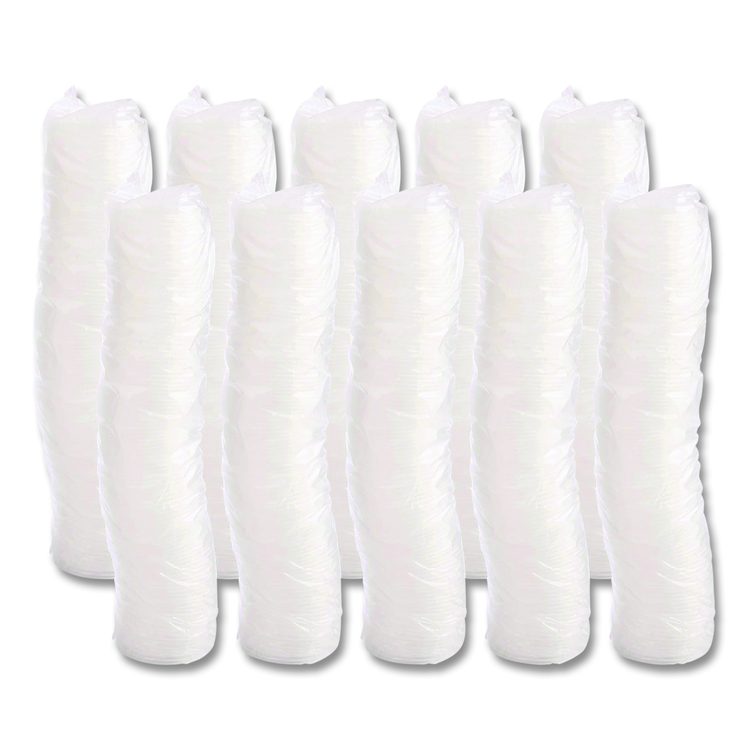 Plastic Lids, Vented, Fits 4 oz Hot Cups, Translucent, 100/Pack, 10 Packs/Carton
