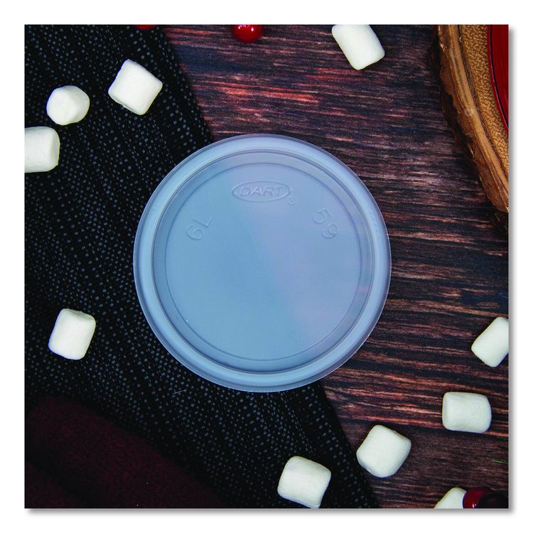 Non-Vented Cup Lids, Fits 6 oz Hot Cups/2 oz to 4 oz Food Containers, Plastic, Translucent, 1,000/Carton