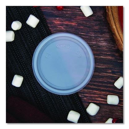 Non-Vented Cup Lids, Fits 6 oz Hot Cups/2 oz to 4 oz Food Containers, Plastic, Translucent, 1,000/Carton