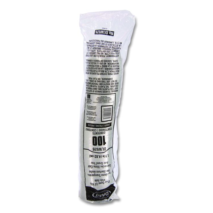 Open-Top Dome Lid, With 1.9" dia Hole, Fits 16 oz to 24 oz Cold Cups, Plastic, Clear, 1,000/Carton