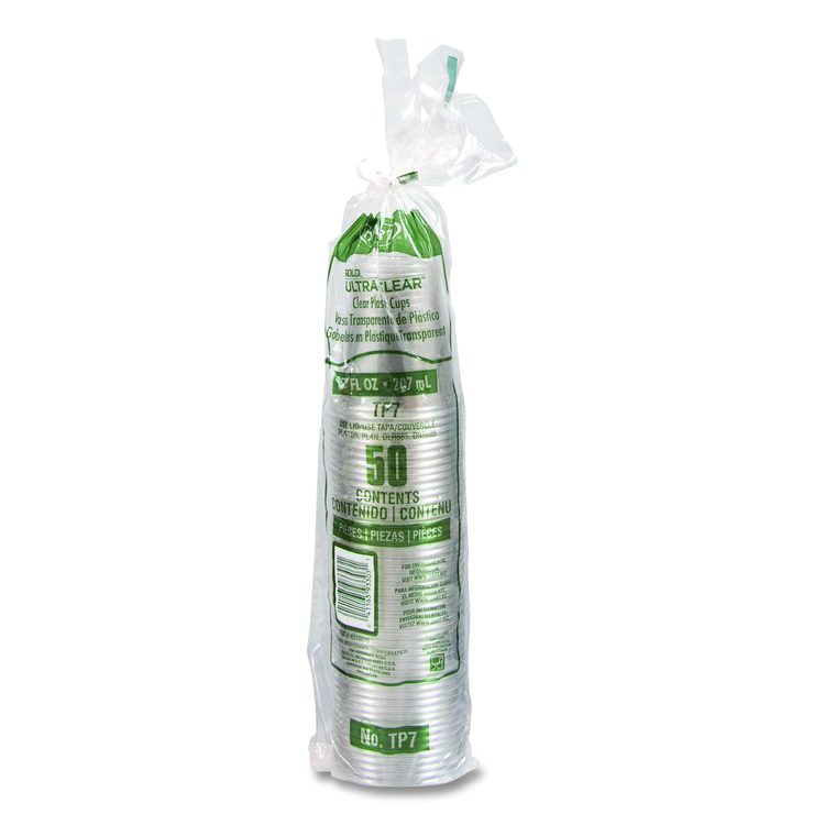 Ultra Clear PETE Cold Cups, 7 oz, Plastic, Clear, 50/Pack