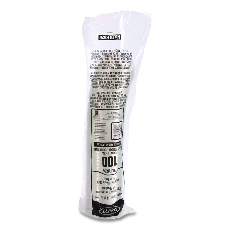 Ultra Clear Dome Cold Cup Lids, Fits 16 oz to 24 oz Cold Cups, Plastic, Clear, 1,000/Carton