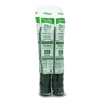 Polystyrene Portion Cups, 3.25 oz, Plastic, Black, 250/Bag, 10 Bags/Carton