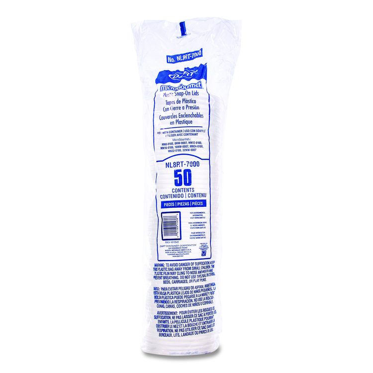 Conex Deli Container Lid, Clear, Plastic, 500/Carton