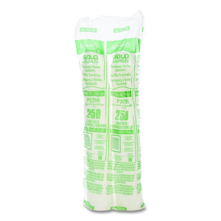 Polystyrene Portion Cups, 3.25 oz, Plastic, Translucent, 250/Bag, 10 Bags/Carton