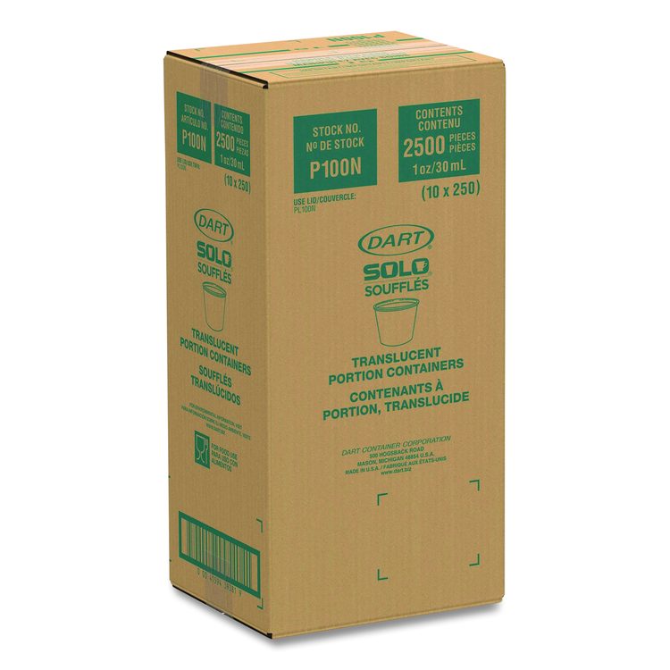 Polystyrene Portion Cups, 1 oz, Plastic, Translucent, 2,500/Carton