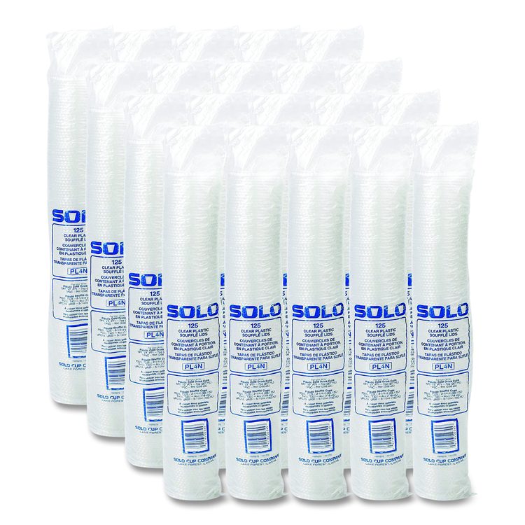 Portion/Souffle Cup Lids, Fits 3.25 oz to 9 oz Portion Cups, Plastic, Clear, 125/Pack, 20 Packs/Carton