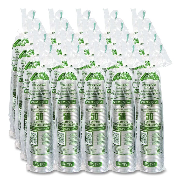 Ultra Clear PETE Cold Cups, 7 oz, Plastic, Clear, 50/Pack