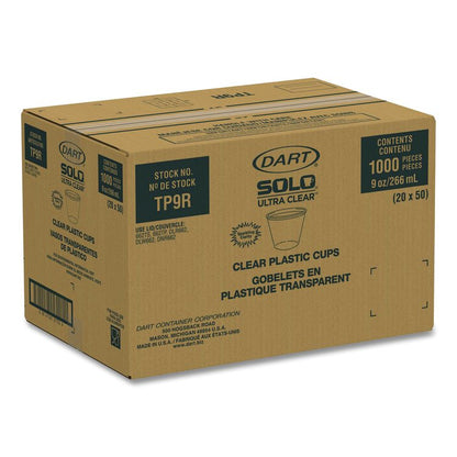 Ultra Clear PET Cups, Squat, 9 oz, Plastic, 50/Bag, 20 Bags/Carton