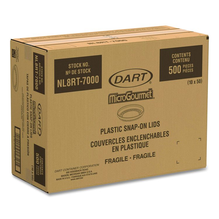Conex Deli Container Lid, Clear, Plastic, 500/Carton