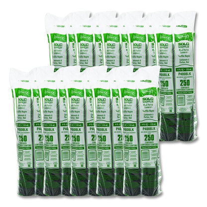 Polystyrene Portion Cups, 4 oz, Plastic, Black, 250/Bag, 10 Bags/Carton