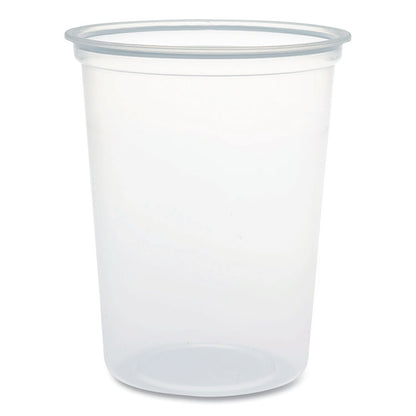 Microgourmet Plastic Deli Container, 32 oz, 4.7" Diameter x 5.7" h, Clear, 500/Carton