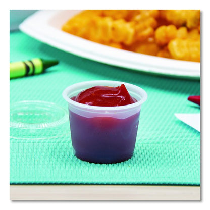 Polystyrene Portion Cups, 1 oz, Plastic, Translucent, 2,500/Carton