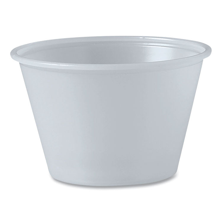 Polystyrene Portion Cups, 4 oz, Plastic, Translucent, 250/Bag, 10 Bags/Carton