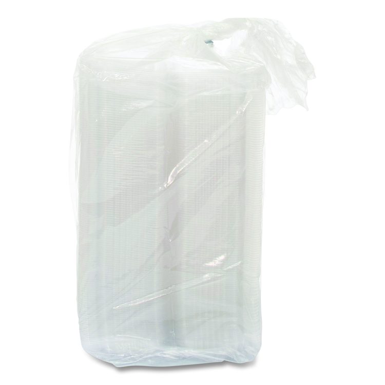 StayLock Clear Hinged Lid Containers, 4.5 x 8.5 x 2.1, Clear, Plastic, 250/Carton