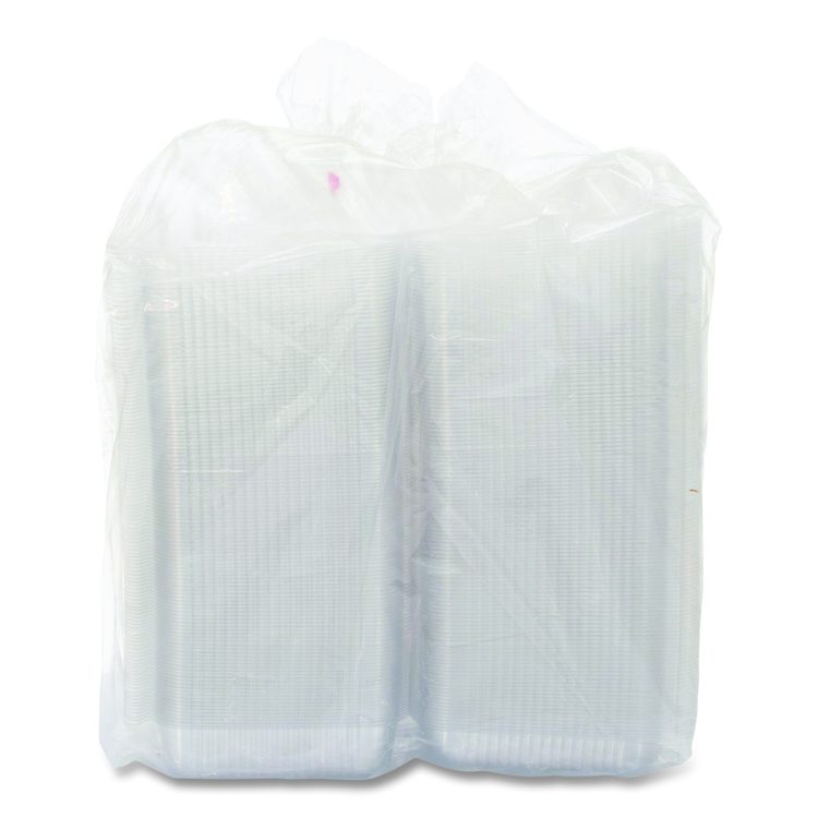 StayLock Clear Hinged Lid Containers, 7.8 x 8.3 x 3, Clear, Plastic, 125/Bag, 2 Bags/Carton