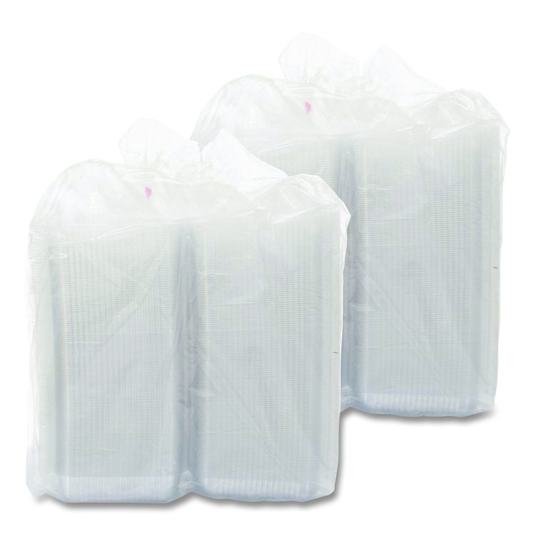 StayLock Clear Hinged Lid Containers, 7.8 x 8.3 x 3, Clear, Plastic, 125/Bag, 2 Bags/Carton