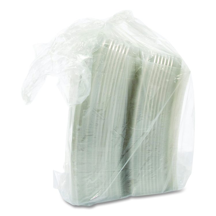 StayLock Clear Hinged Lid Containers, 8.6 x 9 x 3, Clear, Plastic, 100/Pack, 2 Packs/Carton