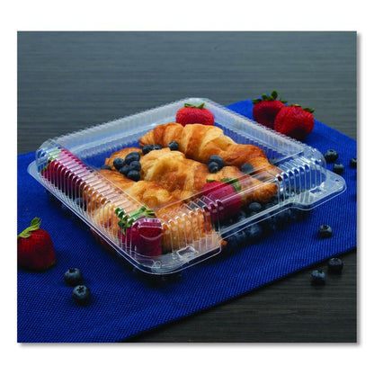 StayLock Clear Hinged Lid Containers, 8.6 x 9 x 3, Clear, Plastic, 100/Pack, 2 Packs/Carton