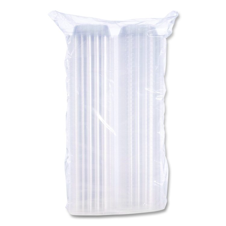 ClearSeal Hinged-Lid Plastic Containers, 5.8 x 6 x 3, Clear, Plastic, 125/Pack, 4 Packs/Carton