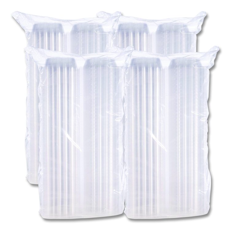 ClearSeal Hinged-Lid Plastic Containers, 5.8 x 6 x 3, Clear, Plastic, 125/Pack, 4 Packs/Carton