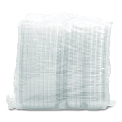ClearSeal Hinged-Lid Plastic Containers, 8.25 x 8.25 x 3, Clear, Plastic, 125/Pack, 2 Packs/Carton