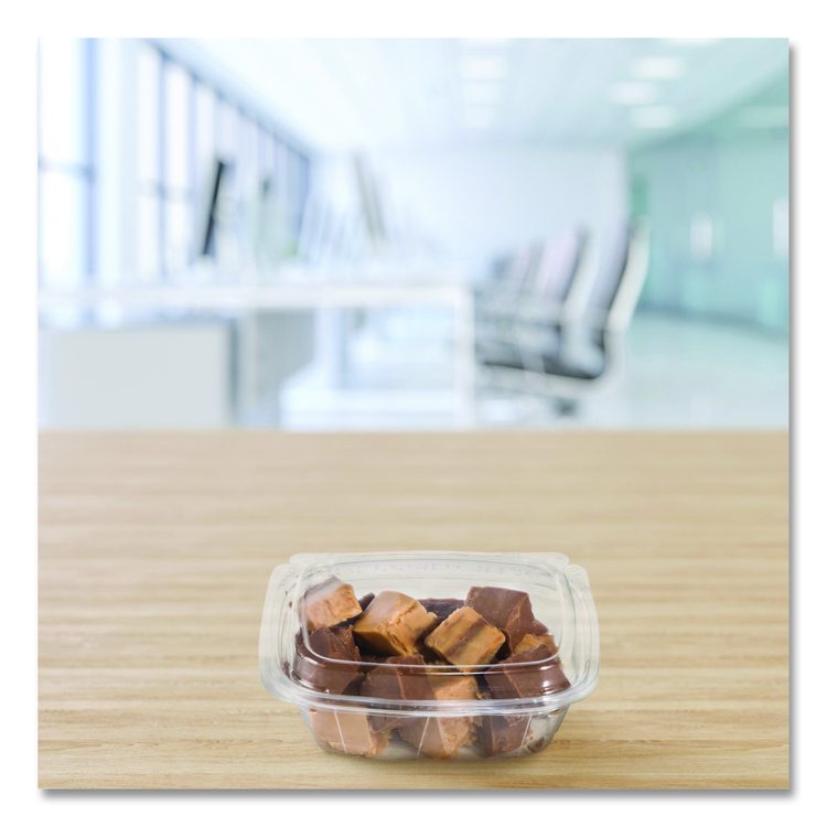 ClearPac SafeSeal Tamper-Resistant/Evident Containers, Domed Lid, 8 oz, Clear, Plastic, 100/Bag, 2 Bags/Carton