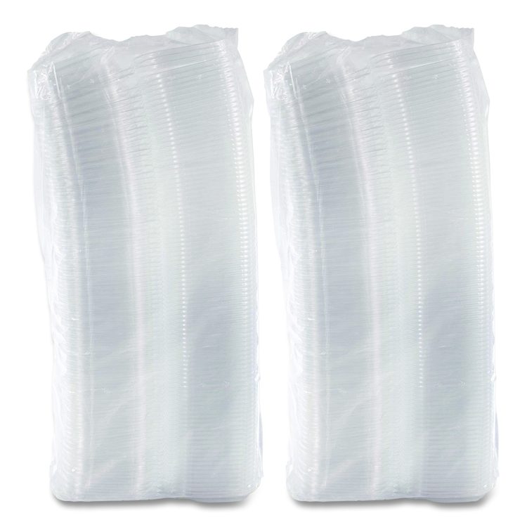ClearPac SafeSeal Tamper-Resistant/Evident Containers, Flat Lid, 8 oz, Clear, Plastic, 100/Bag, 2 Bags/Carton