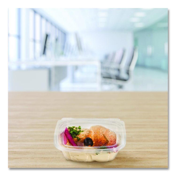 ClearPac SafeSeal Tamper-Resistant/Evident Containers, Flat Lid, 8 oz, Clear, Plastic, 100/Bag, 2 Bags/Carton