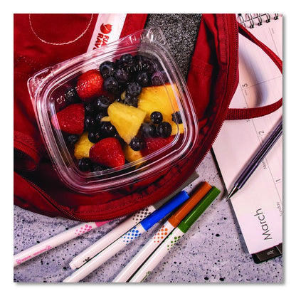 ClearPac SafeSeal Tamper-Resistant/Evident Containers, Domed Lid, 12 oz, Clear, Plastic, 100/Bag, 2 Bags/Carton