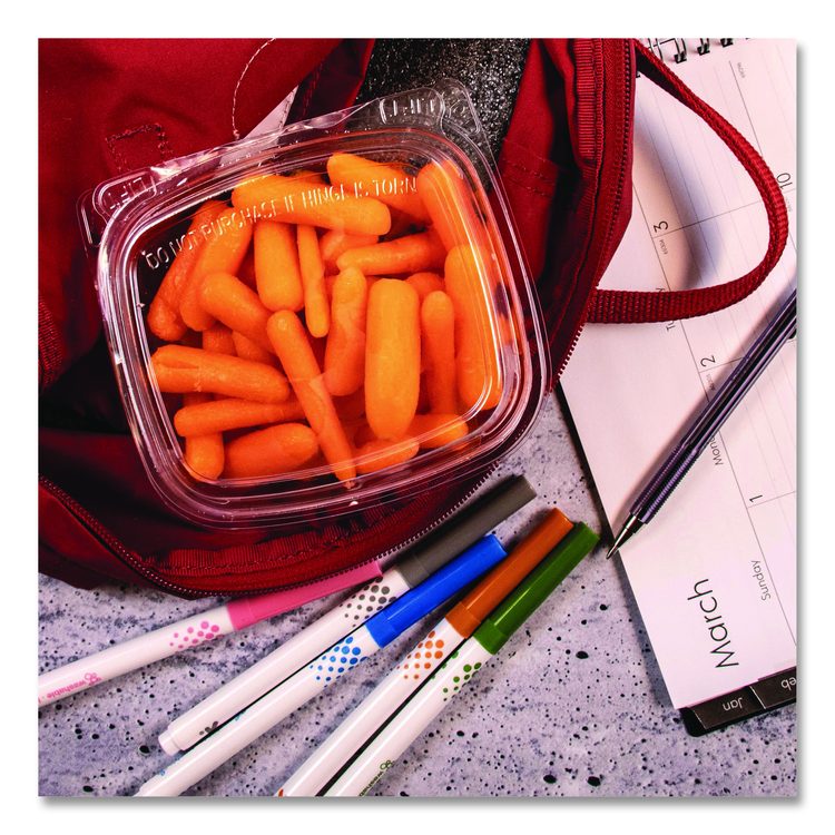 ClearPac SafeSeal Tamper-Resistant/Evident Containers, Domed Lid, 16 oz, Clear, Plastic, 100/Bag, 2 Bags/Carton