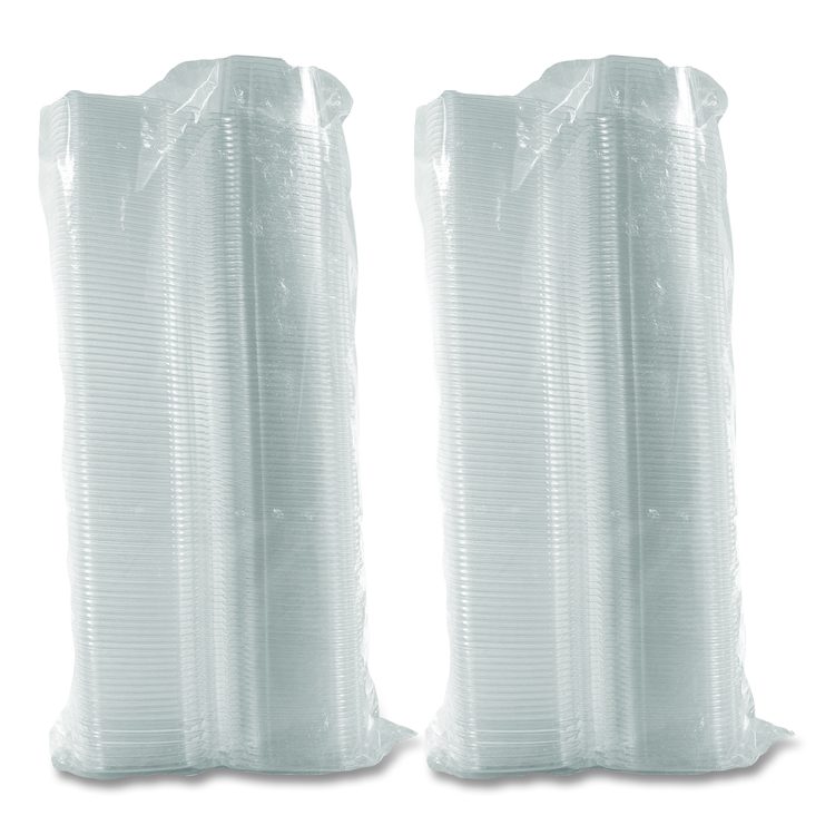 ClearPac SafeSeal Tamper-Resistant/Evident Containers, Flat Lid, 16 oz, Clear, Plastic, 100/Bag, 2 Bags/Carton