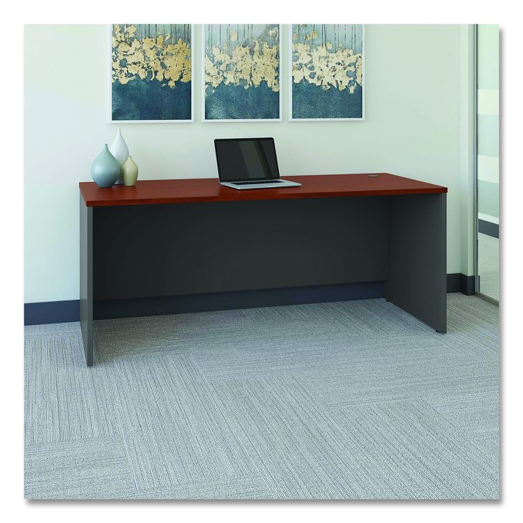 Series C Collection Desk Shell, 71.13" x 29.38" x 29.88", Hansen Cherry/Graphite Gray