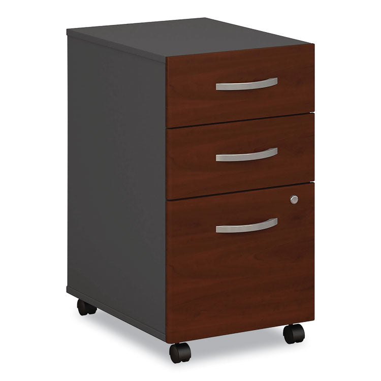 Series C Mobile Pedestal File, Left/Right, 3-Drawer: Box/Box/File, Legal/Letter/A4/A5, Cherry/Gray, 15.75" x 20.25" x 27.88"