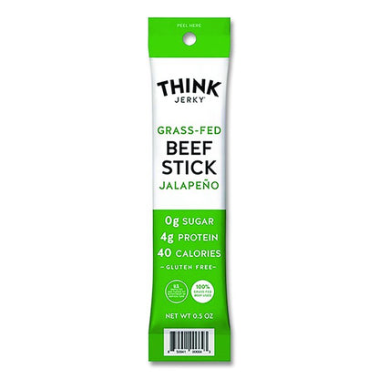 Jalapeno 100% Grass-Fed Beef Sticks, 1 oz Individually Wrapped Sticks, 20/Carton