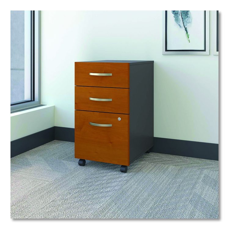 Series C Mobile Pedestal File, Left/Right, 3-Drawers: Box/Box/File, Legal/Letter/A4/A5, Cherry/Gray, 15.75" x 20.25" x 27.88"