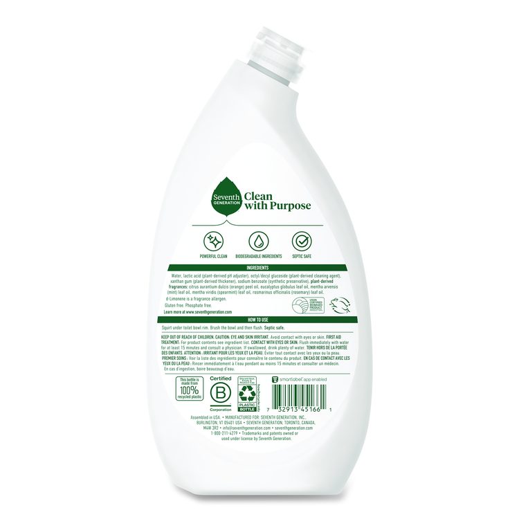 Toilet Bowl Cleaner, Fresh Mint Scent, 24 oz Bottle