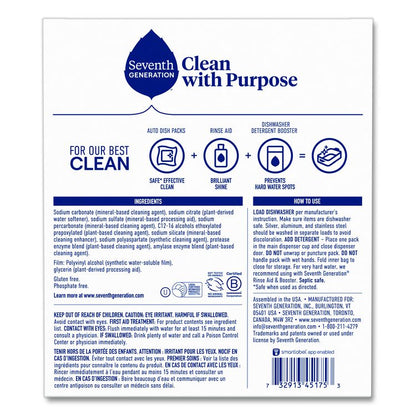 Natural Automatic Dishwasher Detergent Packs, Free and Clear, 45 Powder Packets/Box