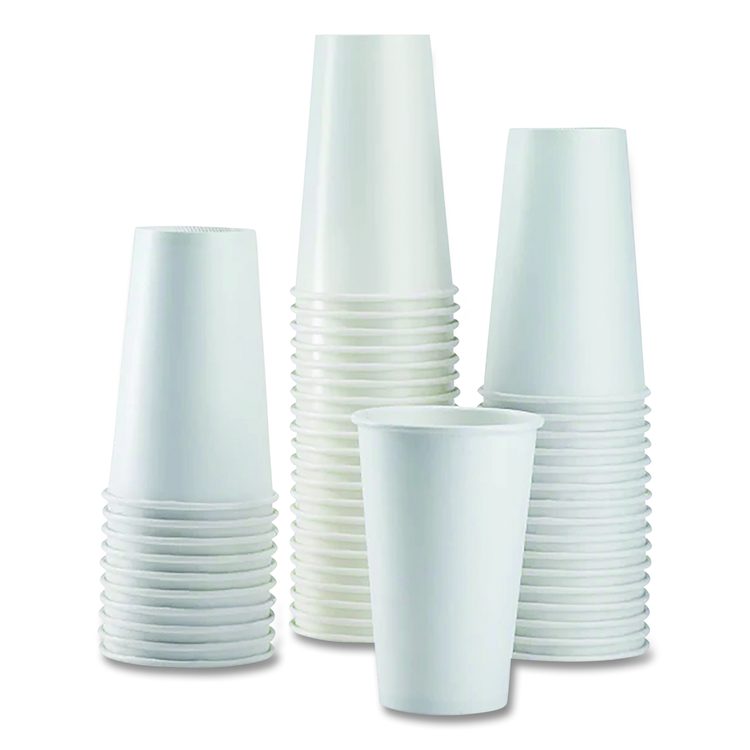Double Poly Paper Cold Cups, 16 oz, White, 1,000/Carton
