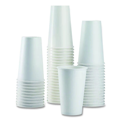 Double Poly Paper Cold Cups, 16 oz, White, 1,000/Carton