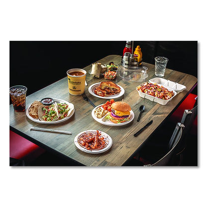EarthChoice PFAS Free Compostable Dinnerware, Plate, Sugarcane, 10.25" dia, Natural, 500/Carton