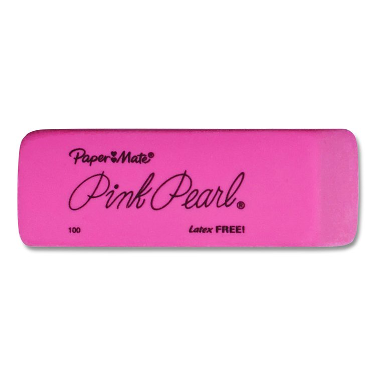 Pink Pearl Eraser, For Pencil Marks, Rectangular Block, Medium, Pink, 24/Box