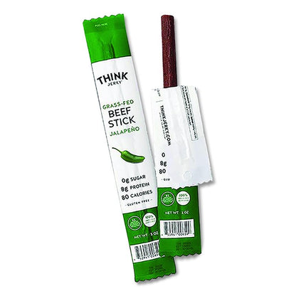 Jalapeno 100% Grass-Fed Beef Sticks, 1 oz Individually Wrapped Sticks, 20/Carton