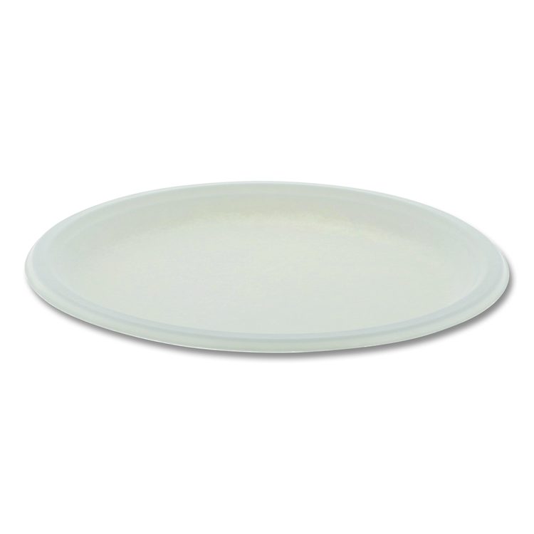 EarthChoice PFAS Free Compostable Dinnerware, Plate, Sugarcane, 10.25" dia, Natural, 500/Carton